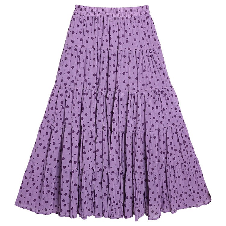 Casual Floral Umbrella Maxi Skirt - fairypeony