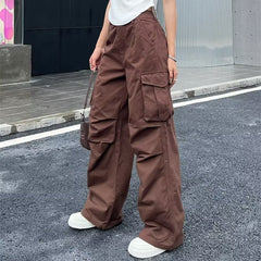 Vintage Big Pocket Wide Leg Cargo Pants