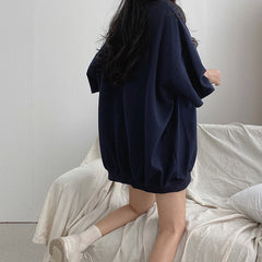 Embroidery Letter Oversized Half Sleeve Tee - fairypeony