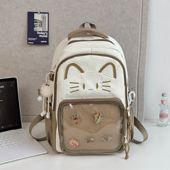 Embroidered Cute Kitten Backpack