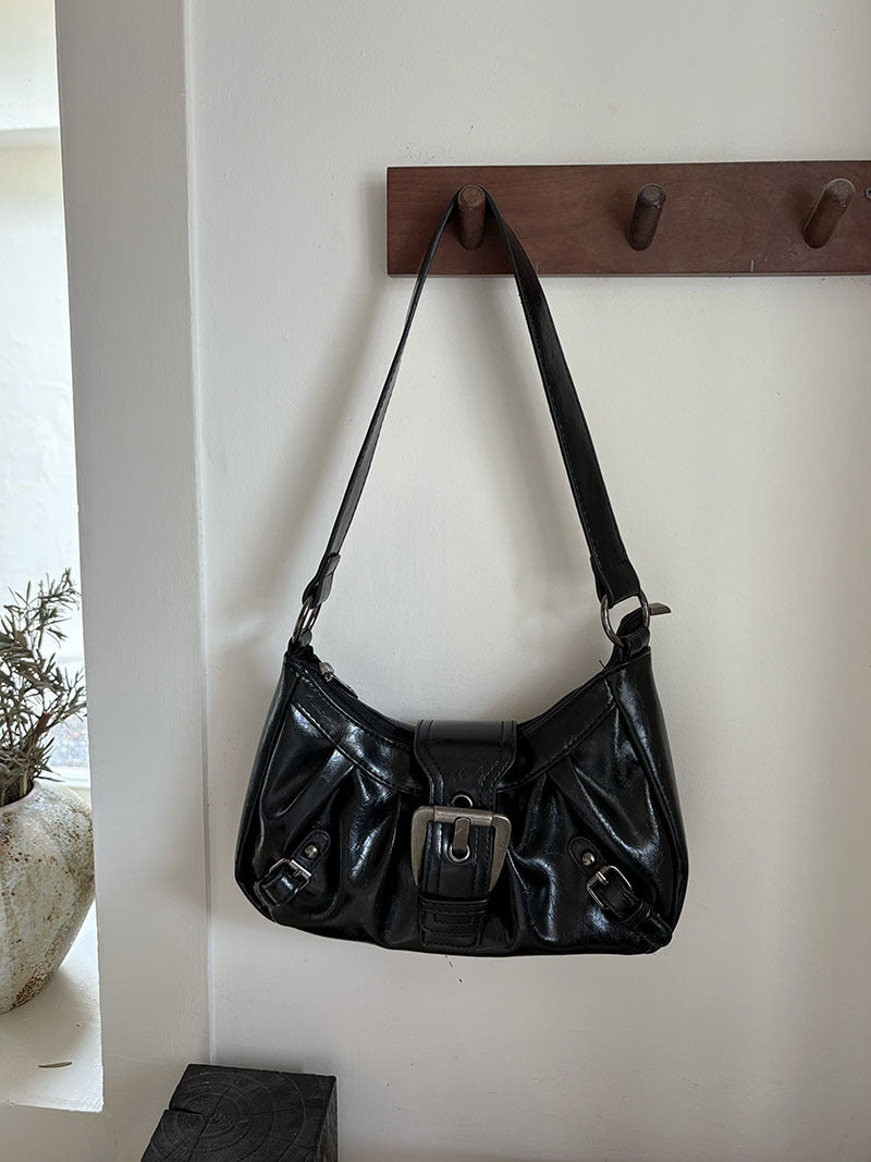 Vintage Y2K Punk Pu Leather Shoulder Bag - fairypeony
