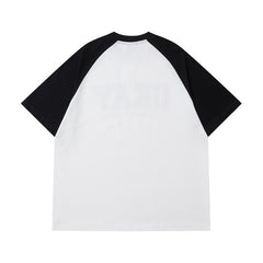 Vintage Letter Print Raglan Oversized T-shirt - fairypeony
