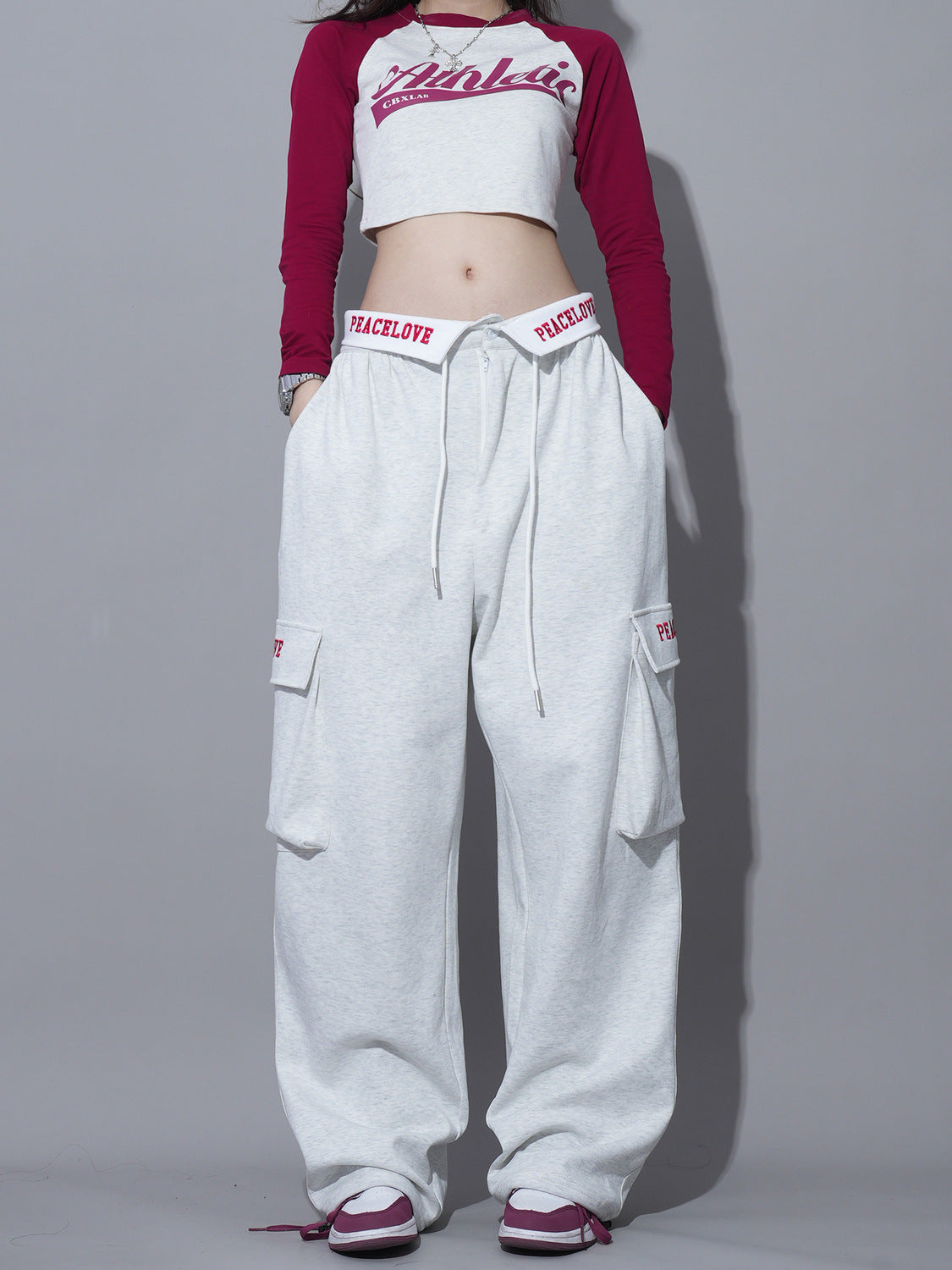 Alphabet Turned Waist Sweatpants - fairypeony