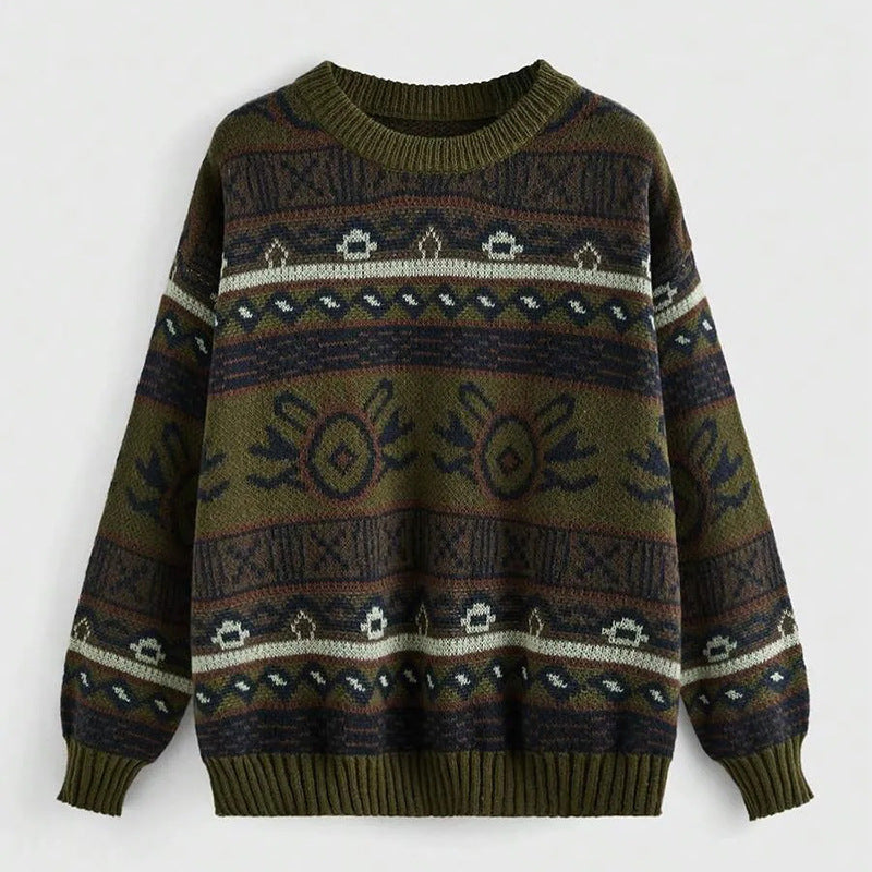 Womens Round Neck Pullover Sweater - fairypeony