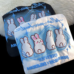 Embroidered Cute Rabbit Oversized T-shirt
