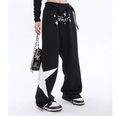 Star Print High Waist Stretchy Sweatpants