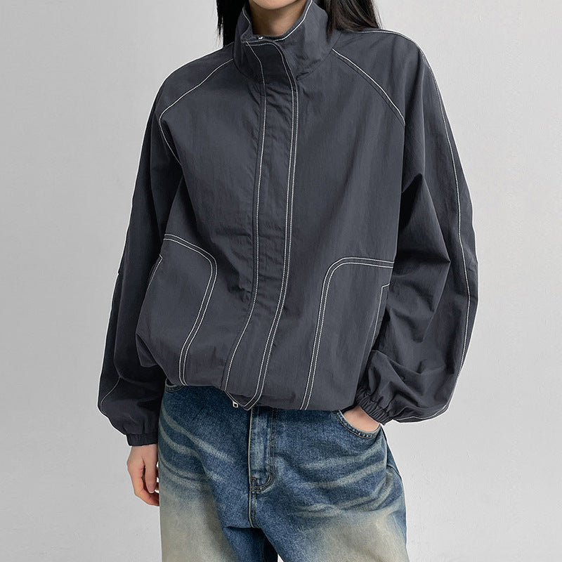 Gorpcore Seam Detail Splice Turtleneck Jacket - fairypeony
