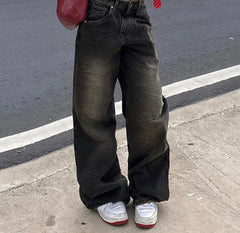 Vintage Distressed Low Waist Boyfriend Jeans