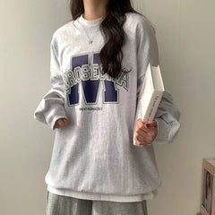 Vintage Logo Print Round Neck Sweatshirt