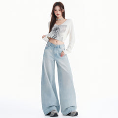 Women's loose-fit wide-leg jeans