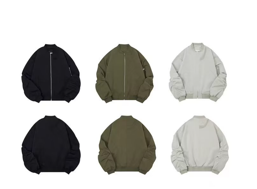 Oversize Zip Up Bomber Jacket - fairypeony