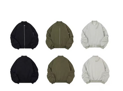 Oversize Zip Up Bomber Jacket - fairypeony