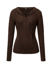 Womens Long Sleeve V-Neck Sweater
