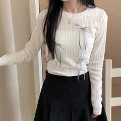 Coquette Bow Tie Long Sleeve Slim Tee