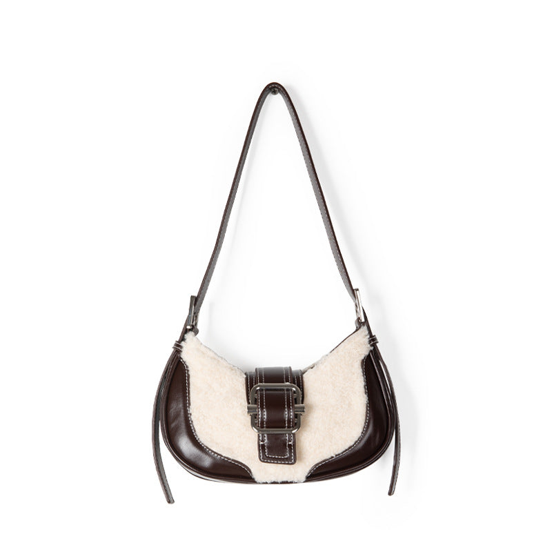 Buckled Strap Pu Leather Shoulder Bag - fairypeony