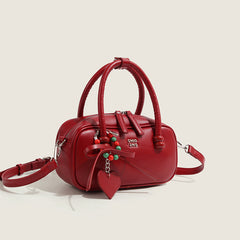 Red Plaid Pillow Portable Shoulder Messenger Bag - fairypeony