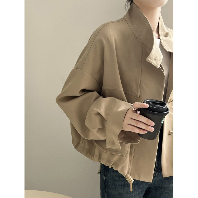 Solid Color Oversized Button Jacket - fairypeony