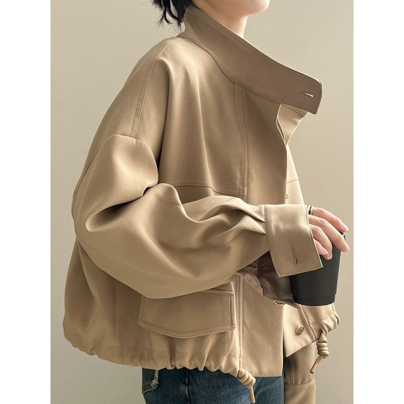 Solid Color Oversized Button Jacket - fairypeony