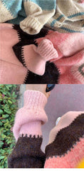 V-Neck Color Block Striped Sweater - fairypeony