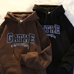 Vintage Print Embroidered Hoodie