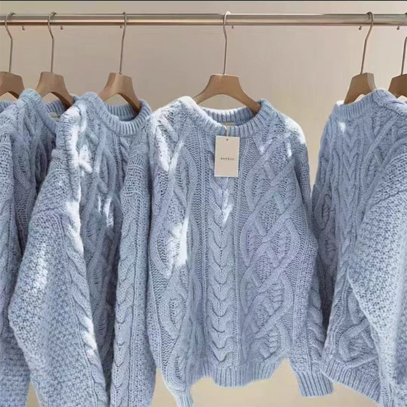 Vintage Wool Pullover Sweater Women Loose Fit - fairypeony