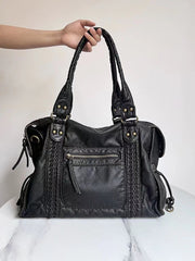 Vintage Pu Leather Biker's Shoulder Bag