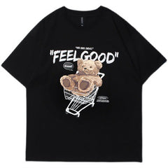 Aesthetic Cute Bear Print Oversized T-shirt