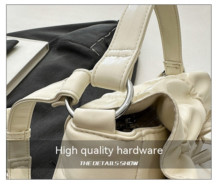 The Rosette Ribbon Leather Shoulder Bag - fairypeony