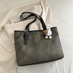 Aesthetic Pendant Pu Leather Tote Bag - fairypeony