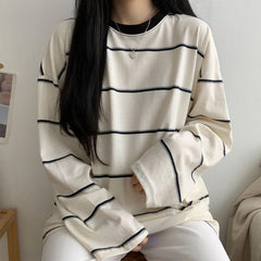 Vintage 90's Striped Oversized Long Sleeve Tee