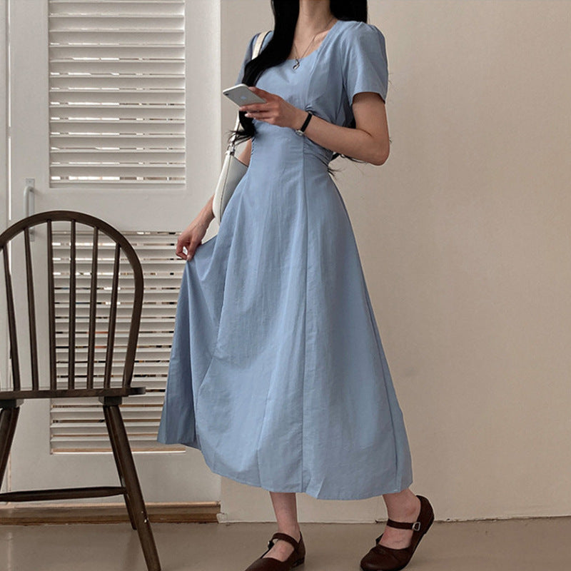 Square-neck fitted black dress - fairypeony