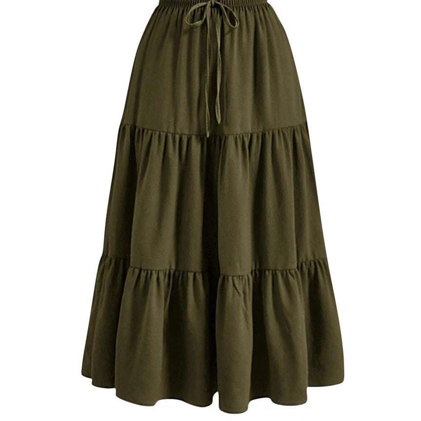 Solid Color Splicing Pleated Pocket Skirt - fairypeony
