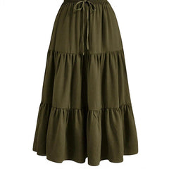 Solid Color Splicing Pleated Pocket Skirt - fairypeony