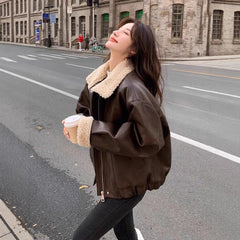 Womens Retro Leather Jacket