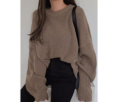 Solid Color Casual Oversized Sweater