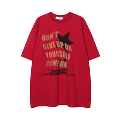 Vintage Star Graphic Oversized Tee - fairypeony