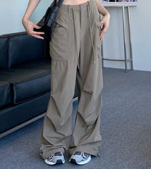 Vintage Wide Leg Parachute Cargo Pants