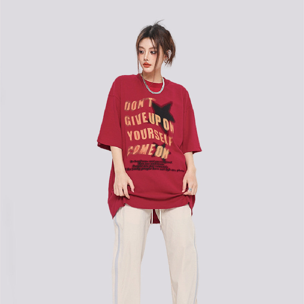 Vintage Star Graphic Oversized Tee - fairypeony