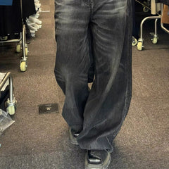Vintage Black Wash Baggy Boyfriend Jeans - fairypeony