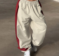 Contrast Side Stripe Baggy Sweatpants