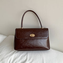 Vintage Oil Wax Pu Leather Handbag
