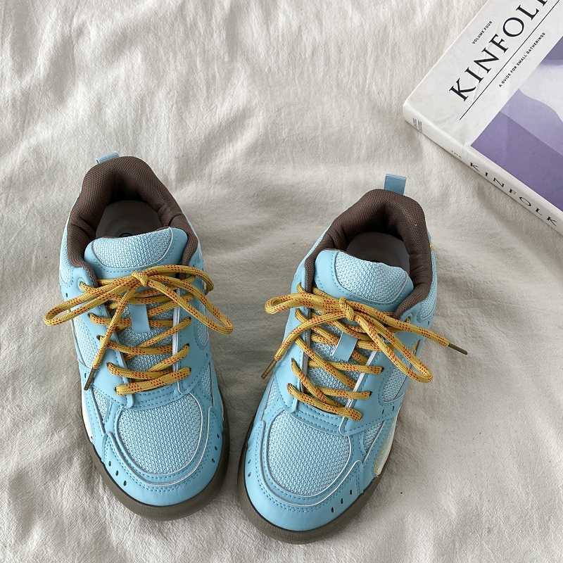 color block platform sneakers