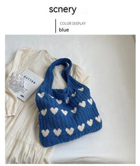 The Sweetheart Satchel Knitted Tote Bag - fairypeony