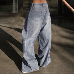 Vintage Washed Low Waist Baggy Jeans