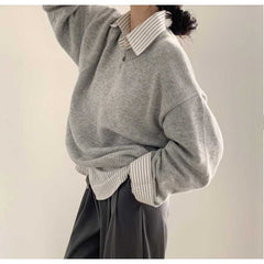 Dark Academia V-Neck Oversized Sweater