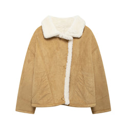 Warm Retro Lambskin Coat
