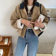 Contrast Color Single breasted Jacket