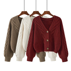 Womens Loose Fit Cardigan Sweater - fairypeony