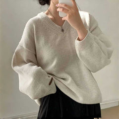 Dark Academia V-Neck Oversized Sweater