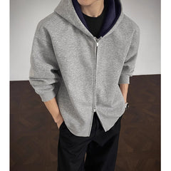 Boxy Heavyweight Hooded Cardigan Jacket